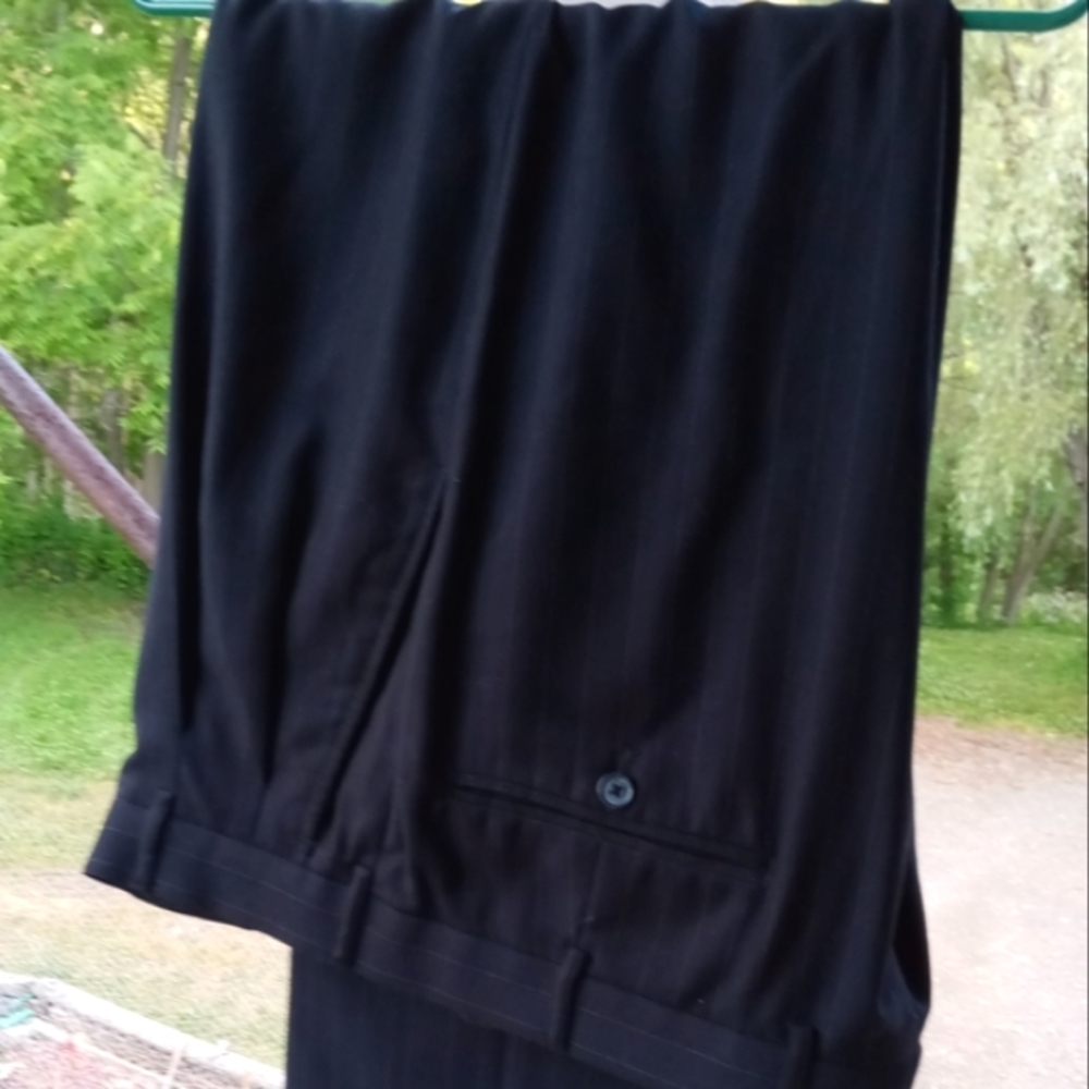 **"George" Men's Black with White Pinstripe Dress Pants